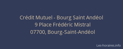 Crédit Mutuel - Bourg Saint Andéol