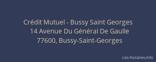 Crédit Mutuel - Bussy Saint Georges