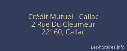 Crédit Mutuel - Callac