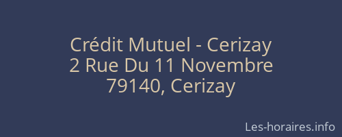 Crédit Mutuel - Cerizay