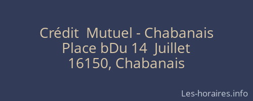 Crédit  Mutuel - Chabanais