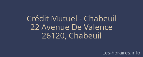 Crédit Mutuel - Chabeuil