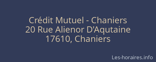 Crédit Mutuel - Chaniers