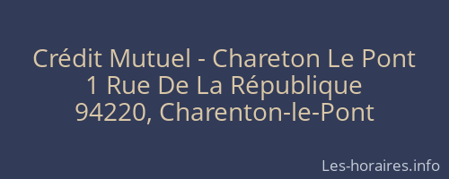 Crédit Mutuel - Chareton Le Pont