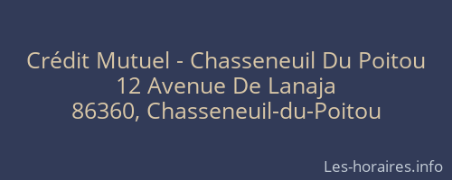 Crédit Mutuel - Chasseneuil Du Poitou