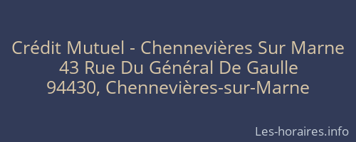 Crédit Mutuel - Chennevières Sur Marne