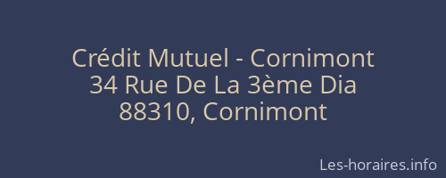 Crédit Mutuel - Cornimont