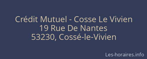 Crédit Mutuel - Cosse Le Vivien