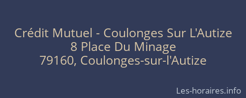 Crédit Mutuel - Coulonges Sur L'Autize