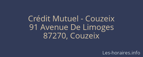 Crédit Mutuel - Couzeix