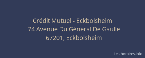 Crédit Mutuel - Eckbolsheim
