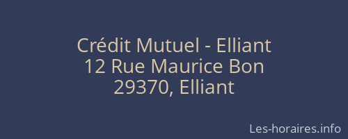 Crédit Mutuel - Elliant