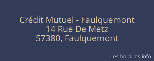 Crédit Mutuel - Faulquemont