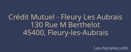 Crédit Mutuel - Fleury Les Aubrais