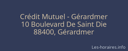 Crédit Mutuel - Gérardmer