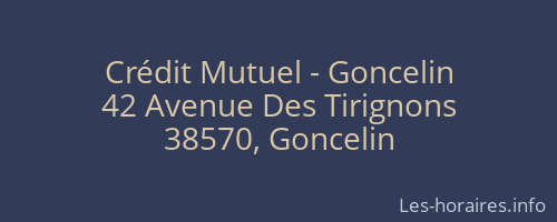 Crédit Mutuel - Goncelin