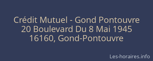 Crédit Mutuel - Gond Pontouvre