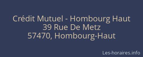 Crédit Mutuel - Hombourg Haut