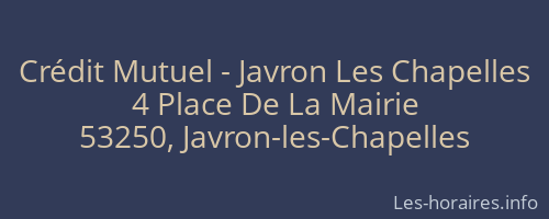 Crédit Mutuel - Javron Les Chapelles