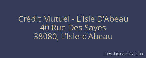Crédit Mutuel - L'Isle D'Abeau