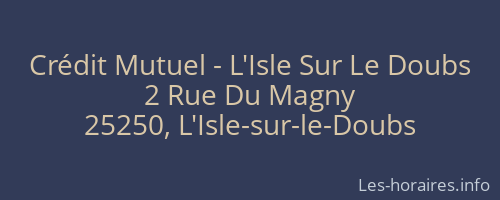 Crédit Mutuel - L'Isle Sur Le Doubs