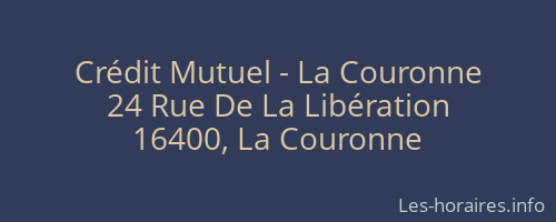 Crédit Mutuel - La Couronne