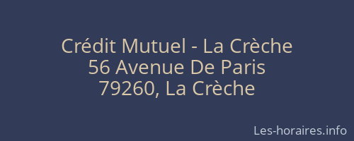 Crédit Mutuel - La Crèche