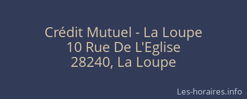 Crédit Mutuel - La Loupe