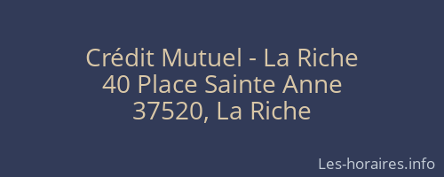 Crédit Mutuel - La Riche