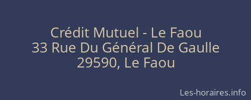 Crédit Mutuel - Le Faou