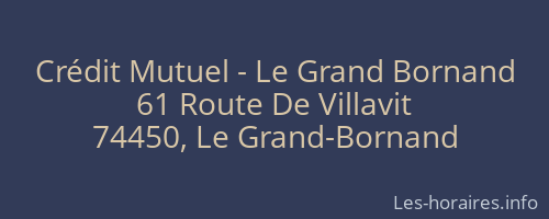 Crédit Mutuel - Le Grand Bornand