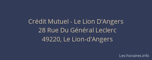 Crédit Mutuel - Le Lion D'Angers