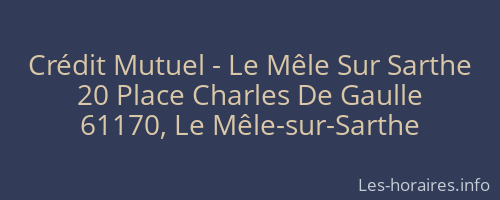 Crédit Mutuel - Le Mêle Sur Sarthe