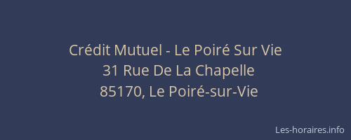 Crédit Mutuel - Le Poiré Sur Vie