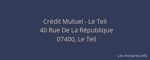 Crédit Mutuel - Le Teil