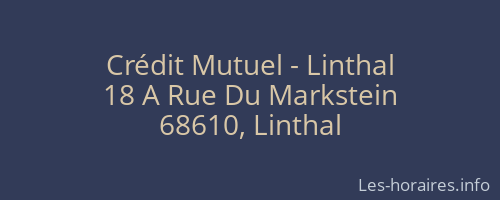 Crédit Mutuel - Linthal