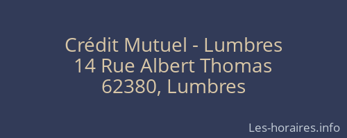 Crédit Mutuel - Lumbres