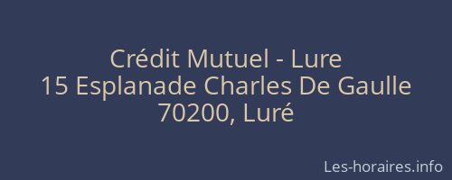 Crédit Mutuel - Lure