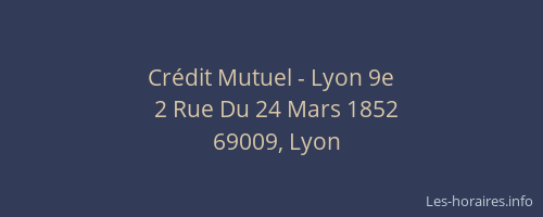 Crédit Mutuel - Lyon 9e