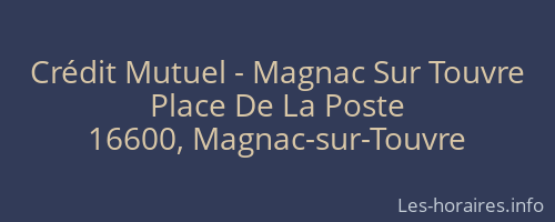 Crédit Mutuel - Magnac Sur Touvre