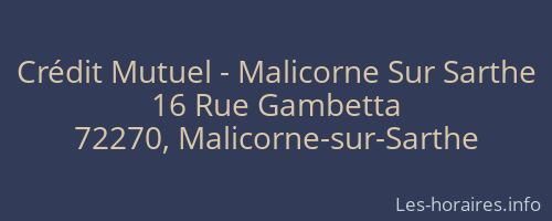 Crédit Mutuel - Malicorne Sur Sarthe