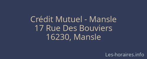 Crédit Mutuel - Mansle
