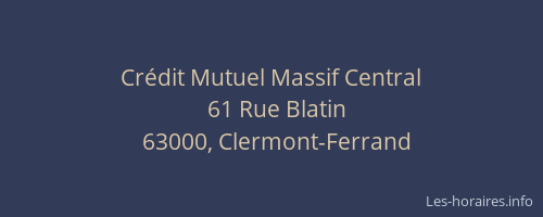 Crédit Mutuel Massif Central