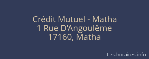 Crédit Mutuel - Matha