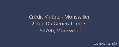 Crédit Mutuel - Monswiller