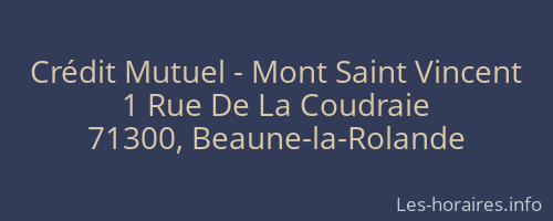 Crédit Mutuel - Mont Saint Vincent