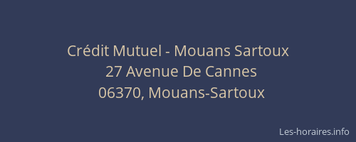 Crédit Mutuel - Mouans Sartoux