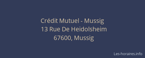 Crédit Mutuel - Mussig