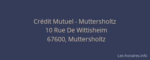 Crédit Mutuel - Muttersholtz