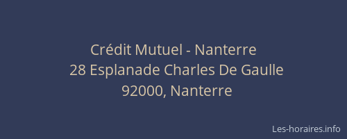 Crédit Mutuel - Nanterre